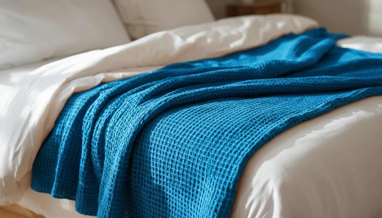 Thermal Blanket Waffle Knit-Sonic Blue