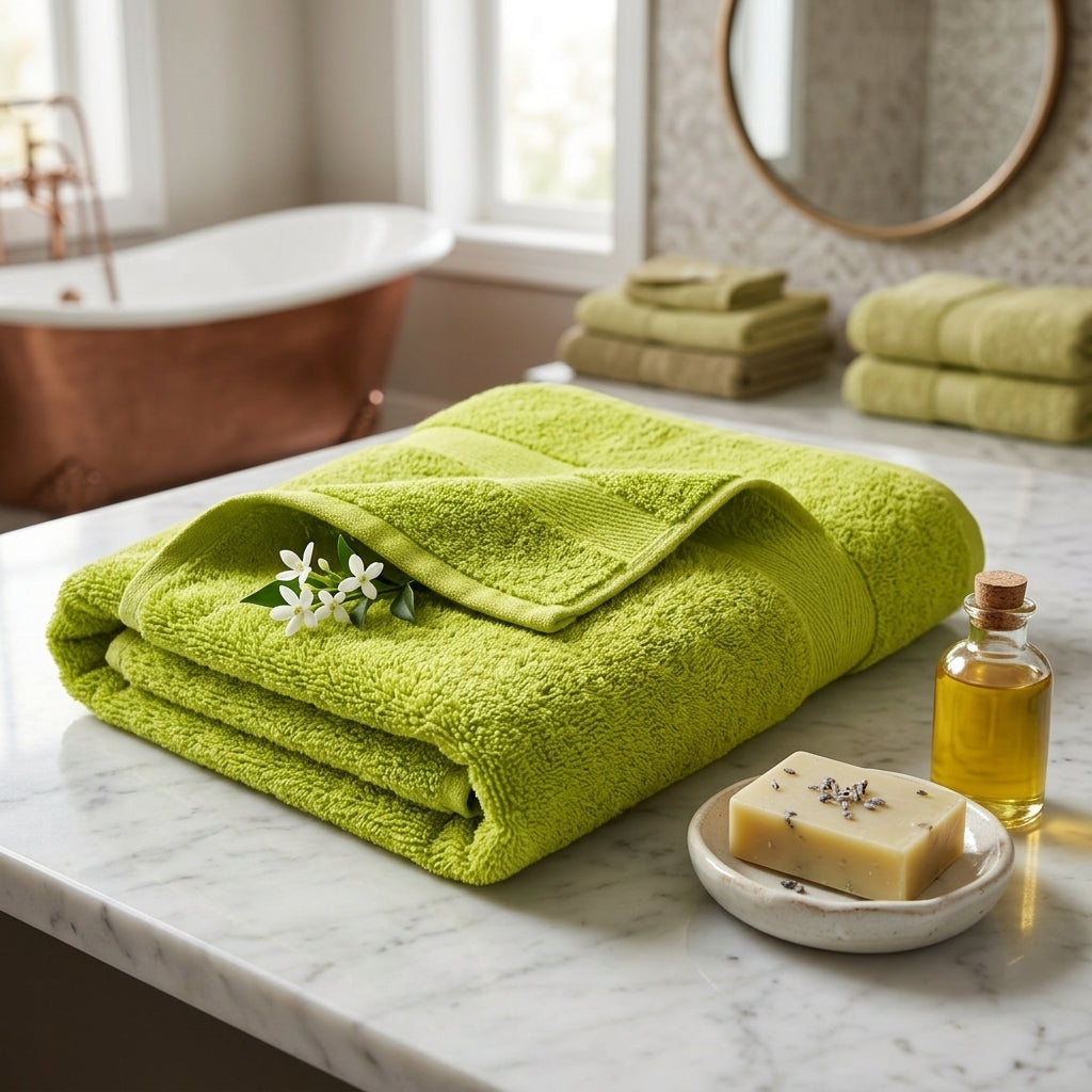Premium Cotton Towel  Neon Green-500 GSM